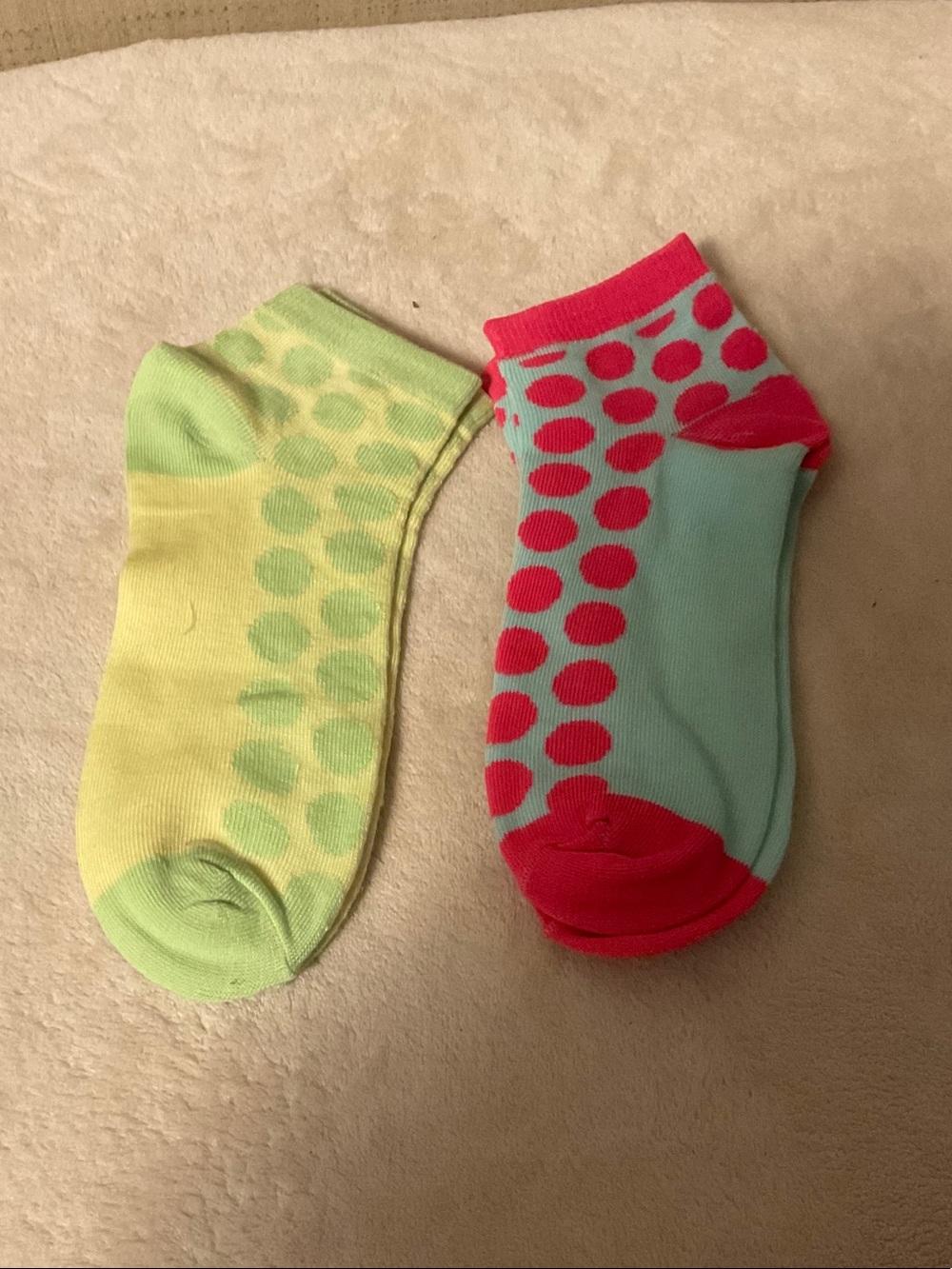 Polka Dot Ankle Socks Duo — Mint & Yellow